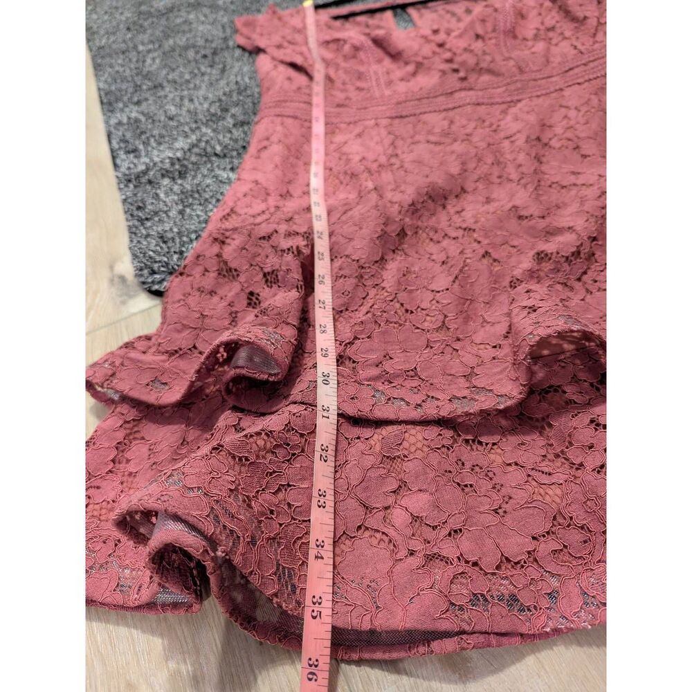 City Chic Dress Sienna Deep Guava Women's Plus XS (14/L) Lace Ruffles BNWT - Picture 9 of 11